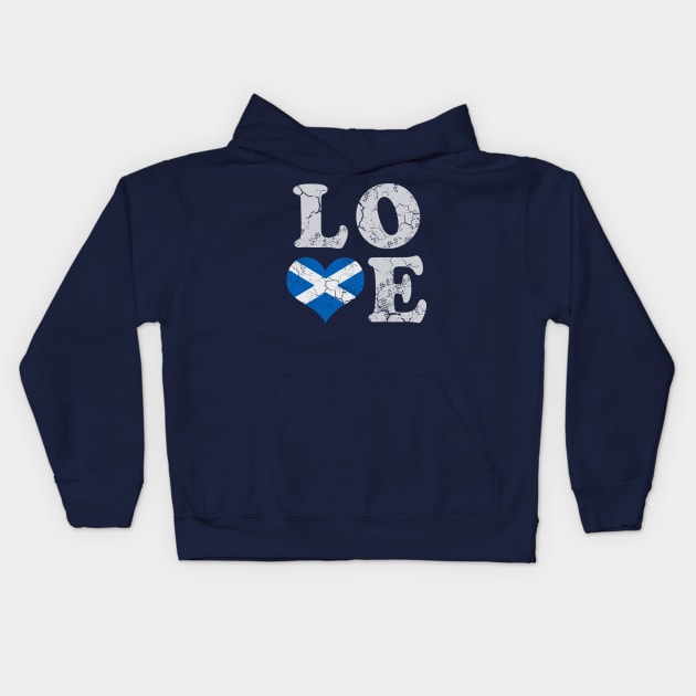 Scotland Flag Love Scottish Scot Family Heritage Kids Hoodie by E